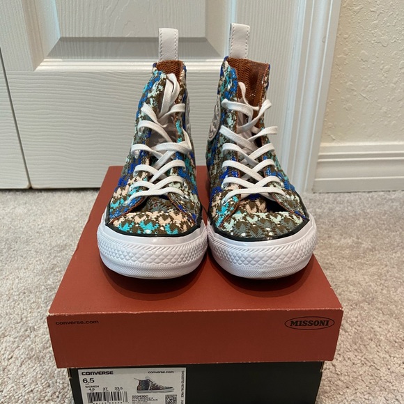 Converse + MISSONI High Top Converse Wmn Sz 6.5 - Picture 2 of 6